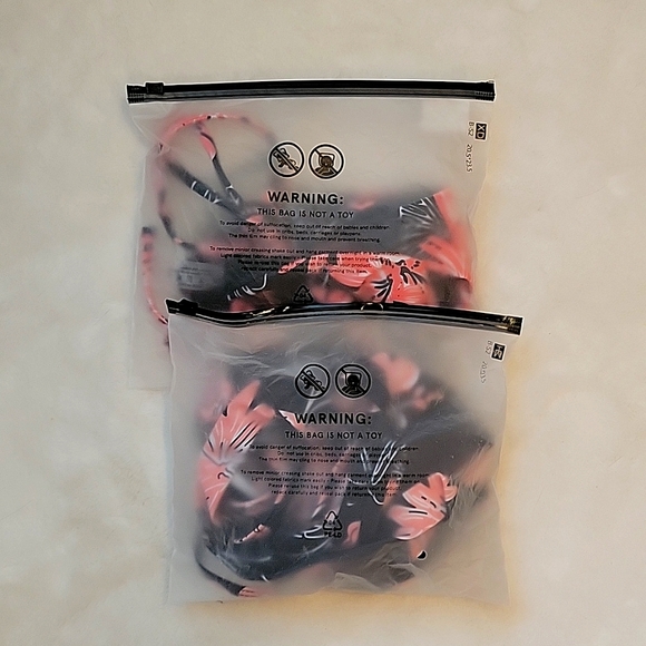 Tropical Bikini Black & Pink Floral Print Bathing Suit Molded Bra Fits B/C NWT - Picture 10 of 10